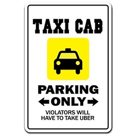 Taxi CAB Aluminum Sign lyft uber Driver Chauffeur Cabby Cabbie Stand | Indoor/Outdoor | 10" Tall