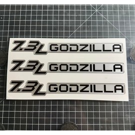 Generic Set of (3) Gel-Coated 7.3L Badge Name Plate Logo (Compatible with Ford Super Duty) Black on Silver, 73GODBLASIL-3