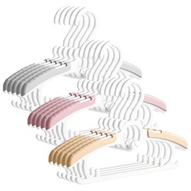 Vivikivi 15 stück Kinderkleiderbügel,Stapelbare Babykleiderbügel mit Haken,Kleiderbügel Kinder Antirutsch,Verstellbare Baby Kleiderbügel für Kinderbekleidung und Baby Garderobe