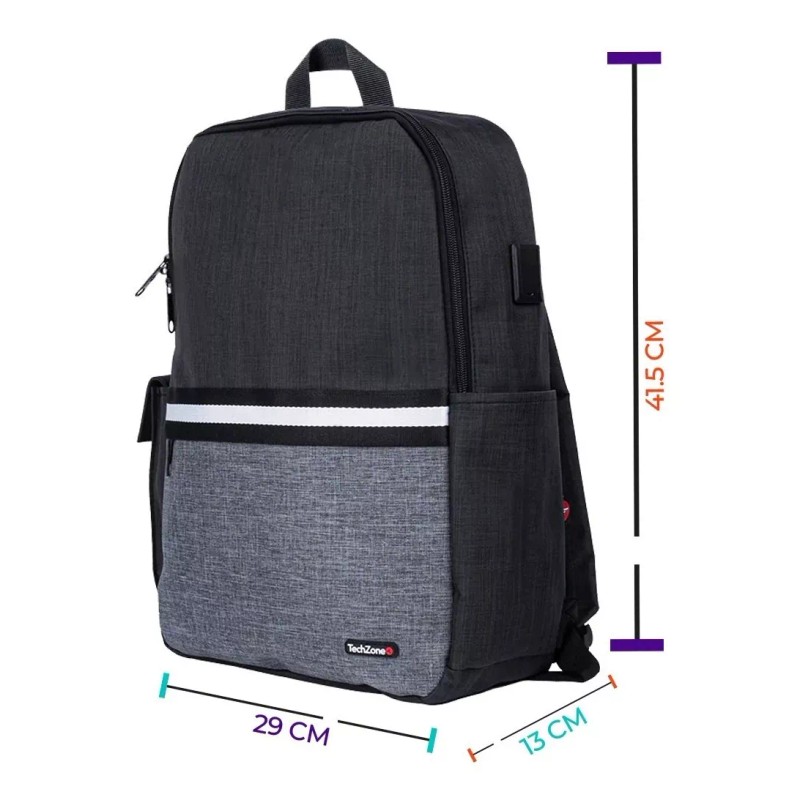 TechZone Mochila Antirobo Para Laptop Puerto Usb Backpack 15.6´´