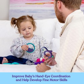 Baby Teething Toys for Newborn, Infants 0-6 Months Silicone Teethers for Babies 6-12 Months BPA Free (Penguin - Purple & Turquoise)