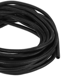 DMiotech 14m Wire Loom Split Tubing 12.7mm, Cord Protectors from Pet Flexible Conduit Cable Management for Office, Home, Garden, Black