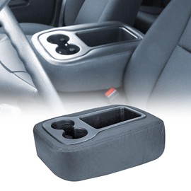 FZJDSD Dark Gray Jump Seat Armrest Cover Fit for Chevy Silverado Tahoe Avalanche Suburban GMC Sierra Yukon Yukon XL 2007 2008 2009 2010 2011 2012 2013 2014 Center Console Cover with Zipper Design