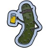 Ficsowy Enamel Pickle Pin with Beer Mug, Funny Lapel Pin