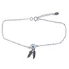 Anklet Dream Catcher with Feathers Turquoise 925 Sterling Silver, 22.5