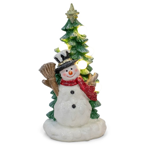 Snowman with LED Christmas Tre