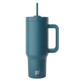 40oz Stainless Steel Handle Tumbler with Triple Insulation & Copper Lining – Keeps Drinks Cold for 18 Hours & Hot for 6 – Spill-Resistant Dual-Function Lid with Straw and Sweat-Free (Teal)