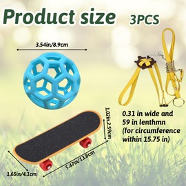 BFSYRR Tortoise Toys, Adjustable Leash and Skateboard, Tortoise Treat Ball, Turtle Parrot Training Skateboard Feeding Balls Vegetable Grass, Funny Playing Interaction Toys for Small Animals Pets