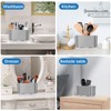 LAFARA Toothbrush Holders for Bathroom Organizer Countertop, Detachable Anti-Slip Large