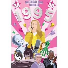 2025 Female Milestone Birthday Greeting Card For Her - Flashback Down Memory Lane - Fun Interesting Facts from The Year You Were Born (30th - Born in 1995)
