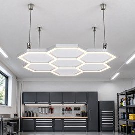 15Pcs 1M Adjustable LED Panel Suspension Cables – Steel Hanging Wire Kit for Honeycomb Garage Lights and Ceiling Lighting