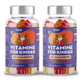 Vitamins for Children - Children's Vitamins Gummies (Orange and Raspberry Flavour) - Multivitamin Children's Gummies with Vitamin D (Vitamin D for Children) - Suitable for Children from 3 Years (120 Gummies)