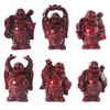 Addune Set of 6 Laughing Happy Buddha Statue Resin Figurines
