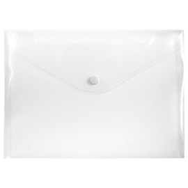 EXXO by HFP Document Case with Press Stud Closure, A5 Landscape, Pack of 10 250 x 180 mm Natural Transparent