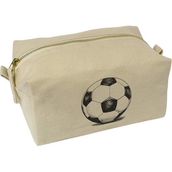 'Soccer Ball' Canvas Wash Bag/Makeup Case (CS00034845)