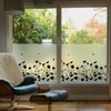 DKTIE Window Privacy Film Flowers Pure Black Stained Glass Window