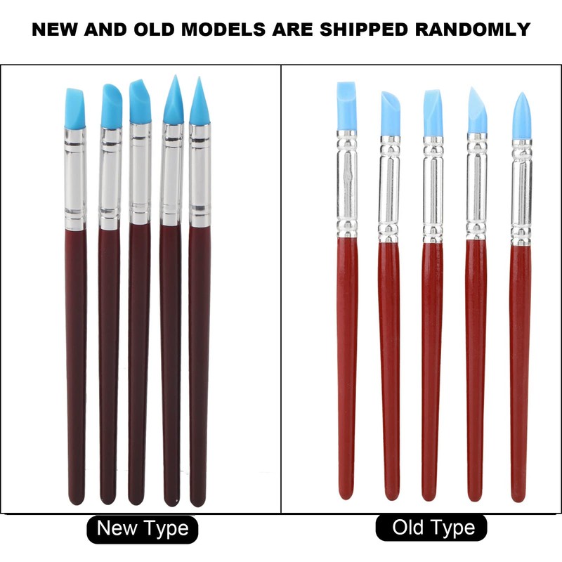 FTVOGUE 5pcs Clay Color Shaping Modeling Wipe Out Tools Rubber