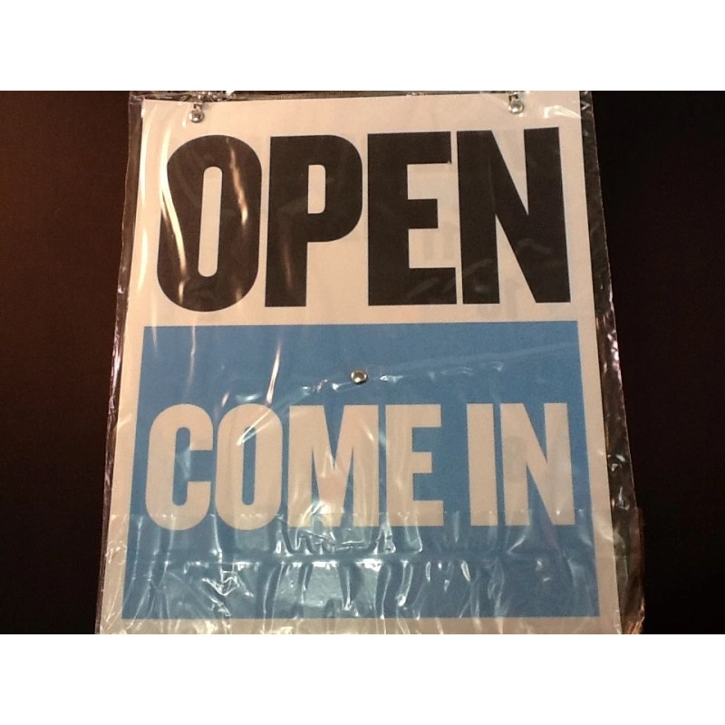 2 Open Closed Sign Chain 2 sided 9" X 7.5