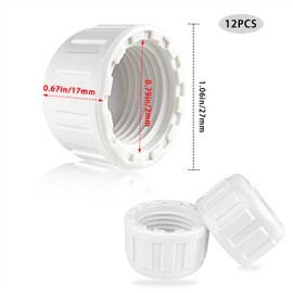 12PCS 1/2" PVC Sprinkler Cap, End Female Thread Pipe Plug Adapter for Irrigation, DIY Projects,Sprinkler Head Cap, Water Line, Plumbing Repair, Compatible with Rainbird Systems