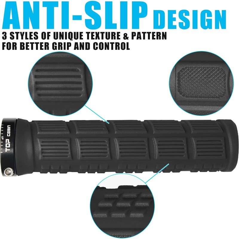 TOPCABIN Bike Grips Double Lock Bicycle Handlebar Grips Rubber Grips
