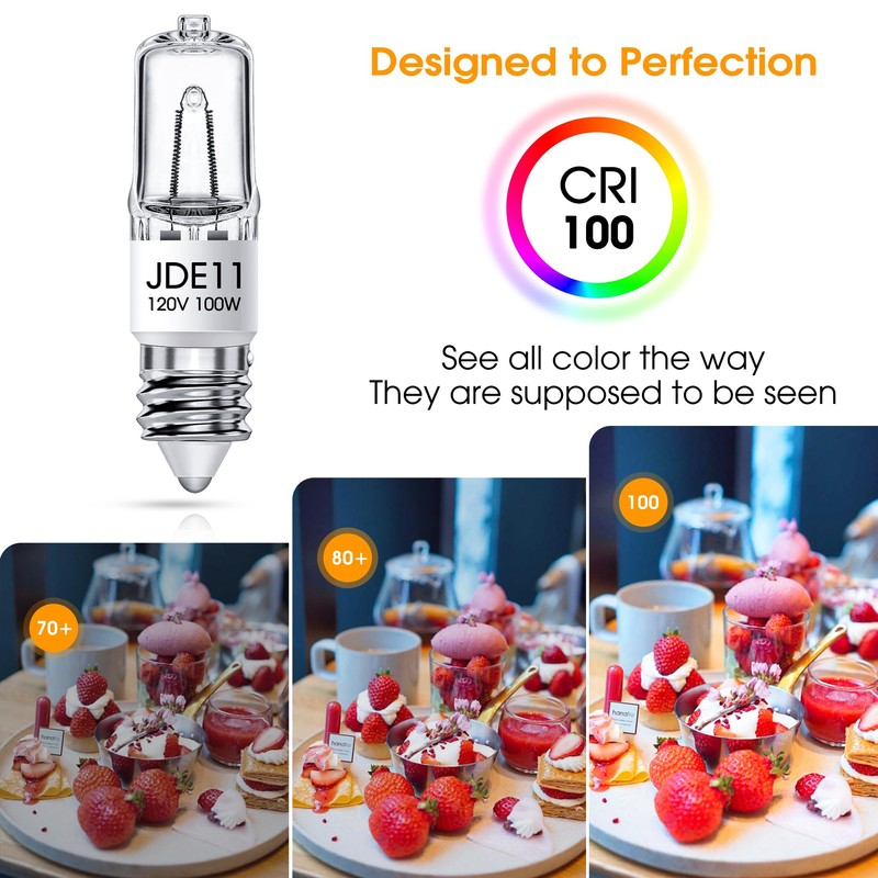 Flaspar JDE11 120V 100W, E11 Bulb, E11 Halogen Light Bulbs,