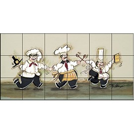 Ceramic Backsplash Tile Mural Chef Cook Kitchen/Bathroom - A Chorus Line I - Joy Alldredge