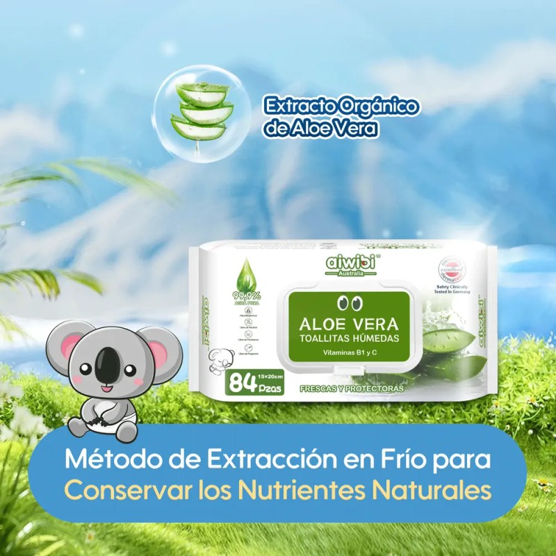 Toallitas Húmedas Aiwibi Bebé Aloevera Extract 3 Pack 252 Pz