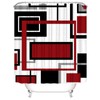Yddsky 4 Pcs Red Geometric Shower Curtain Sets Non-Slip Rugs