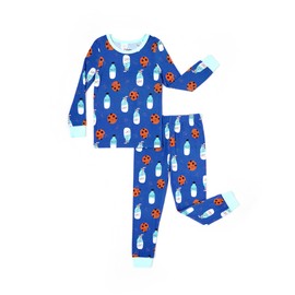 PATPAT Baby Pajama Sets with Bamboo Viscose, Snug fit Cooling Pjs for Girls Boys Kids Toddler, Cool-touch Sleepers Sleepwear, Cookie Buddy, 2T