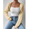 SECRETEYARD Women's Long Sleeve Open Front Knitted Crop Cardigan Drop