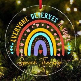 Speech Therapist Gift, Christmas Ornaments - Speech Therapy Decorations for Classroom, Room Decor - SLP, Speech Therapist, Pathologist Gifts, Christmas Tree Decoration Acrylic Ornament