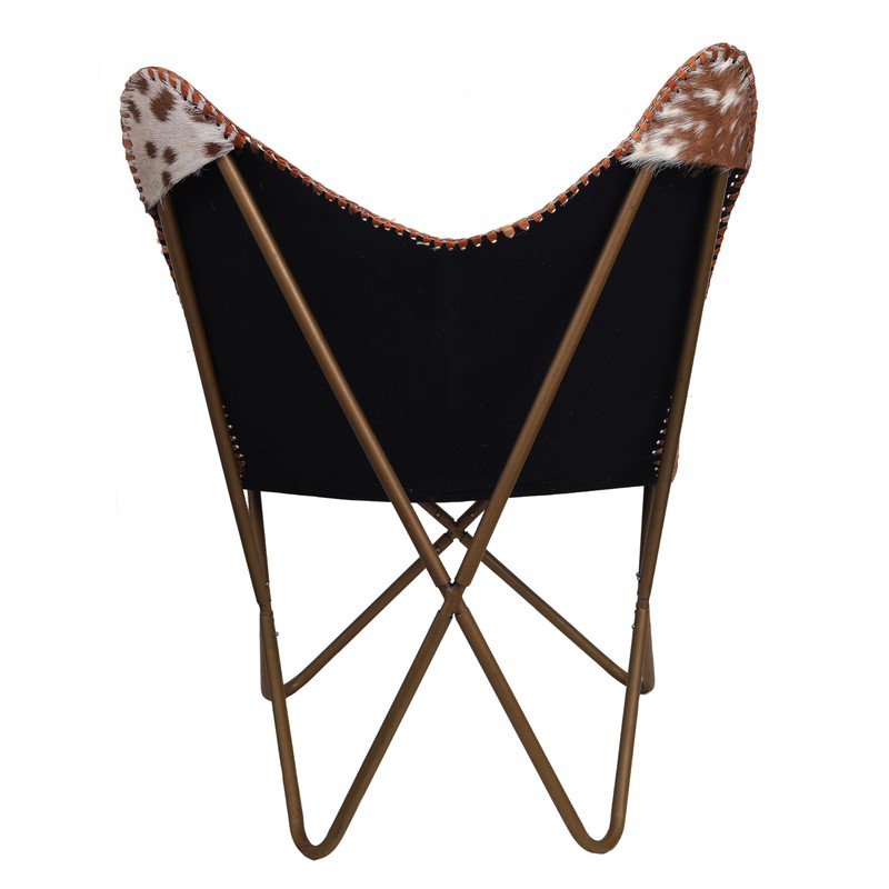 cuero Handmade Leather Butterfly Chair Living Room - Side Hand