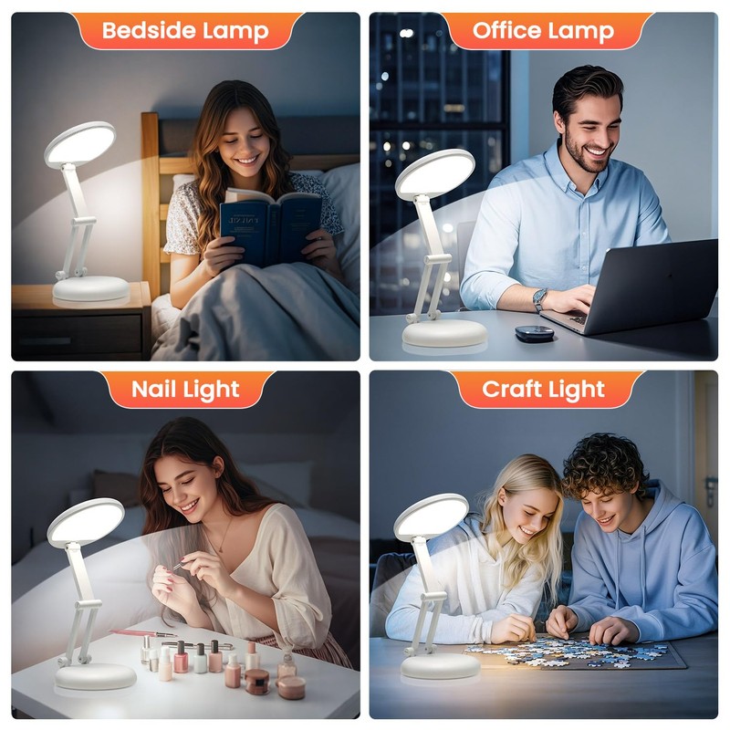 One Fire Cordless Desk Lamp for College Dorm Room,Dimmable Battery
