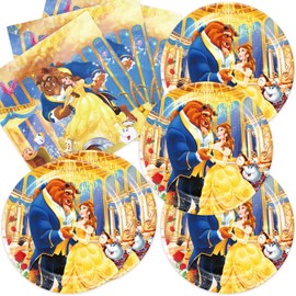 40Pcks Beauty and the Beast Party Supplies 20 plates, 20 napkins for Beauty and the Beast Birthday party Decoration