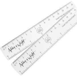 Ashton and Wright - 6 Inch / 15cm Rulers - Shatter Resistant - Class Pack of 100 - Transparent Clear