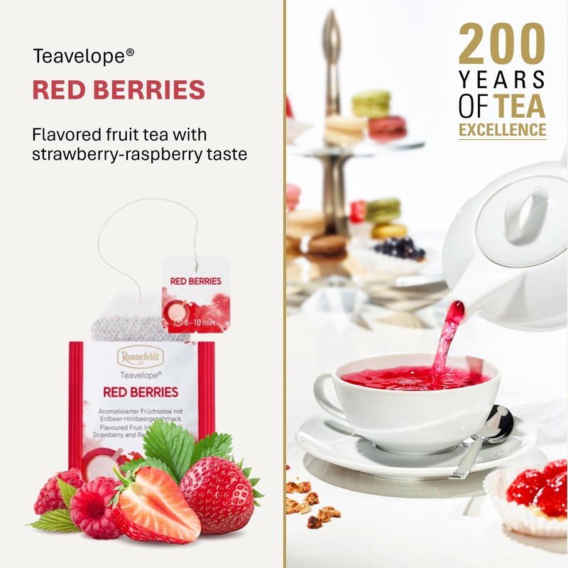 Ronnefeldt Red Berries – 6 Teavelope Packs of 25 Individually