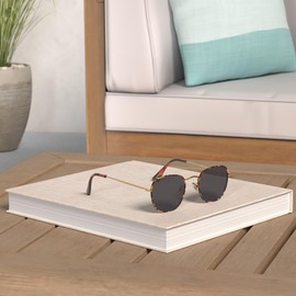 SOJOS Small Square Polarized Sunglasses for Women Men Classic Vintage Retro Style SJ1143 with Gold Demi/Grey