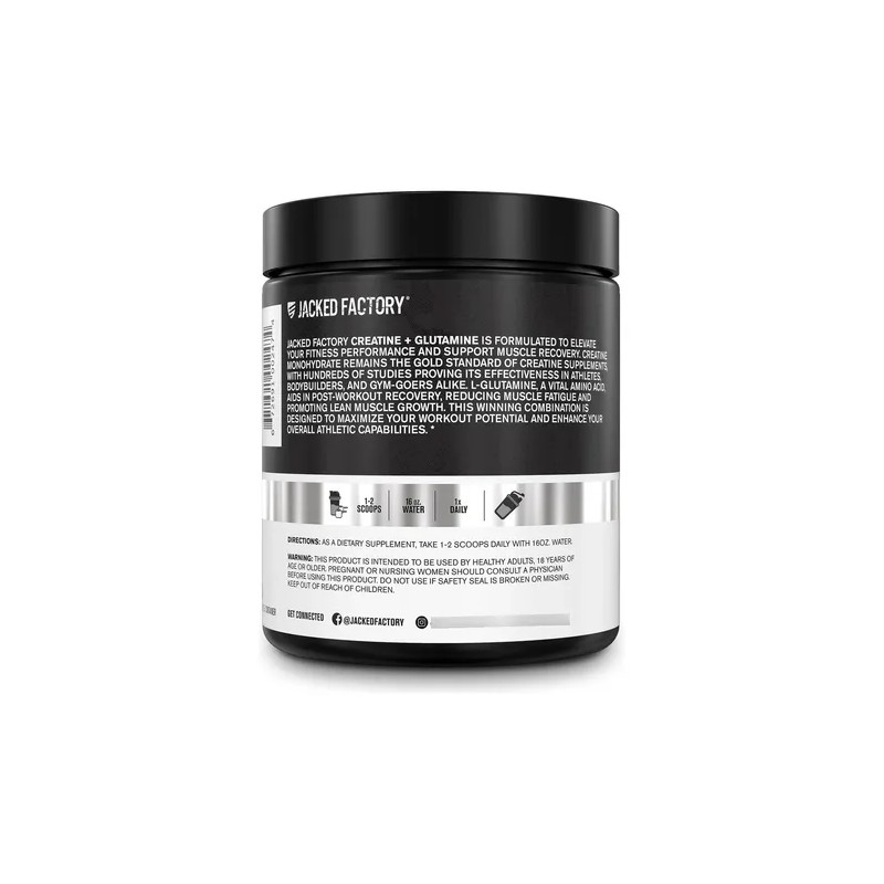 Jacked Factory Creatine Y Glutamine, 30 Porciones Sin Sabor
