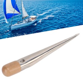 Marine Rope Splicing FID, Stainless Steel Beechwood Handle Neat Marine Splicing Spike Hollow for Yachts for Boats(Small 2932S)