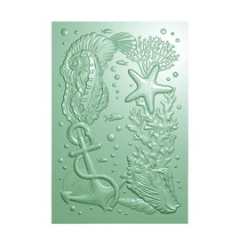 BAOFALI 3D Embossing Folder for Card Making,Seabed Anchor Clear Plastic Texture Fades Embossing Folder Template for Scrapbooking and Other Paper Craft Album Stamps DIY Decoration