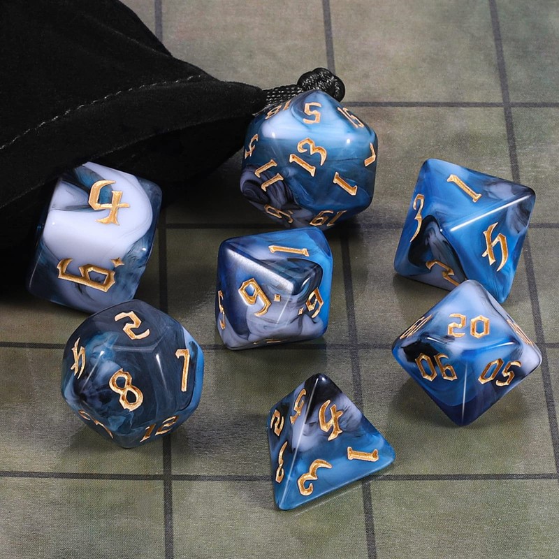 QMAY DND Dice Polyhedral Dice Set - 7 Pieces for