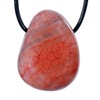 Lebensquelle Plus Fire Agate Drop Pendant, Drilled Tumbled Stone Pendant