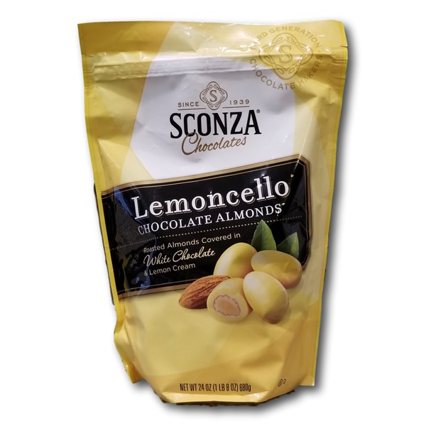 Sconza large Pouch Confections Lemoncello Almonds Zipper Pouch, 24 Ounce