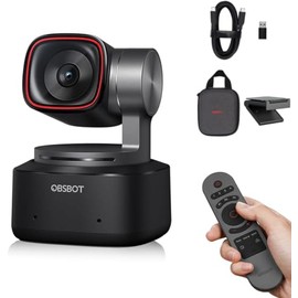 OBSBOT Tiny 2 PTZ 4K AI Webcam de 1/1,5" CMOS,HDR,AI Encuadre y Seguimiento