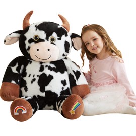 EARTHSOUND Giant Cow Stuffed Animal Plush Toy,Large Cow Jumbo Cute Soft Toys,Big Size Huge Fluffy Plushy Oversized Fat Plushie,Gifts for Kid
