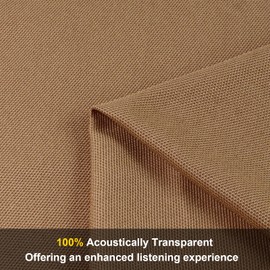 108" x 54" Speaker Grill Cloth, Stereo Grill Fabric Replacement for Home Speakers Mesh Cloth Stage Audio Cover Car Subwoofer Protection Brown