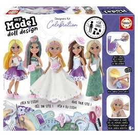 Educa 19351, My Model Doll Design, Designer Kit Celebration, Modesign Figure Set for Children from 6 Years, DIY Fashion for Party and Wedding, Craft Set