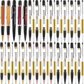 Colarr 20 Pack Woodturning Pen Kit Twist Ballpoint Pen Kit with Refill Copper for DIY Classroom Supplies Teacher Student Friends Gift