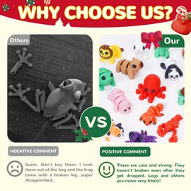 Gencokok 20PCS Mini Animals Set, 3D Printed Little Animals Articulated Flexible Fidget Toy, Mini Animal Figurines Toy, 3D Printed Cute Animal Toys Home, Office, Executive Desk for Christmas Decoration