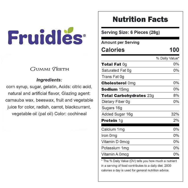 Fruidles Gummi Teeth Candy, Delicious Fruit Flavors Gummies (17.6 Pounds)